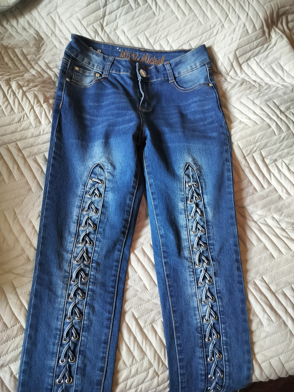 Mitzi Michel Size 5 Blue Lace-Up Front Women’s Jeans